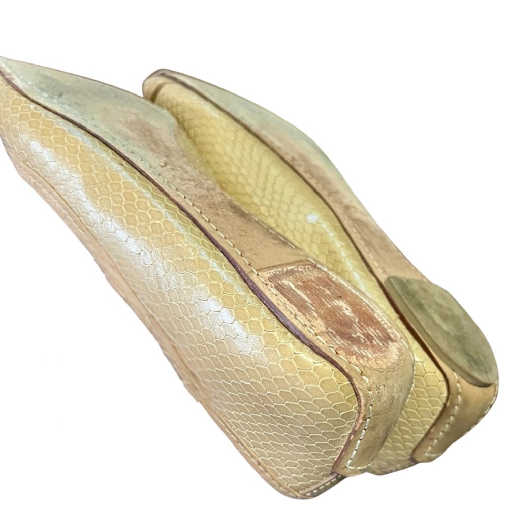 Tory Burch Women's SnakePrint Tan Flats - Picture 8 of 8